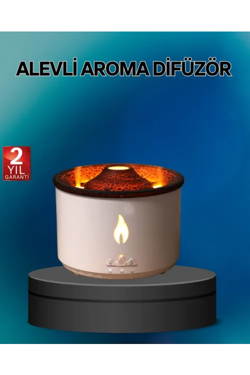 Alev Efektli Buhar Makinesi – Aromaterapi, Nemlendirme Ve Işık Modlu Tasarım