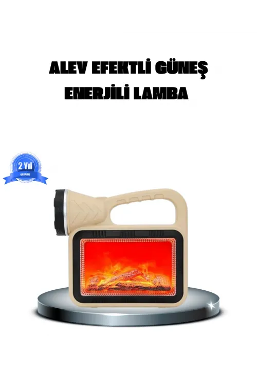 Alev Efektli Solar Lamba Cob Işıklı Taşınabilir Bahçe Kamp Aydınlatma