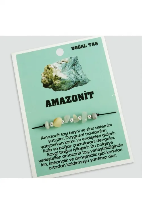 Amazonit Doğaltaşlı İp Bileklik