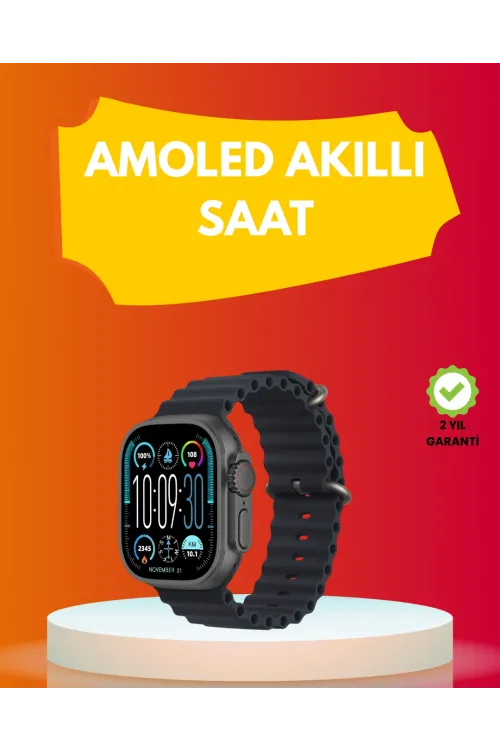 Amoled Ekran 49mm Ultra Tasarım 3 Kordonlu Akıllı Saat