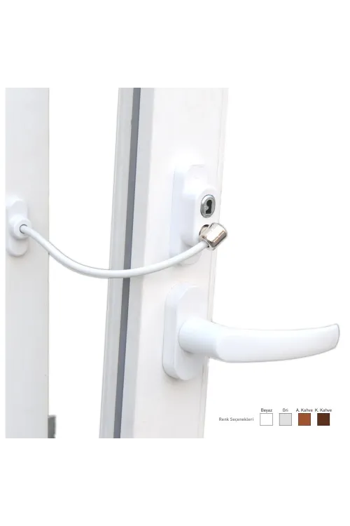 Anahtarlı Halatlı Pvc Kapı Pencere Emniyet Kilidi