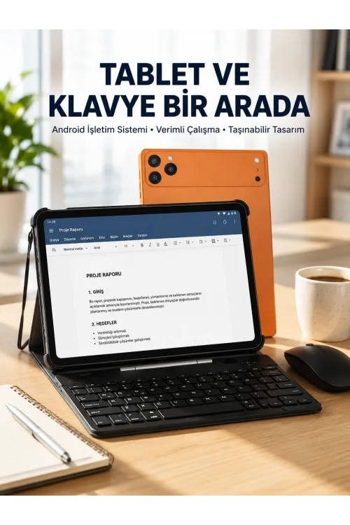 Android Tablet Klavye Kılıflı Dokunmatik Ekran Günlük Ve Profesyonel Kullanım