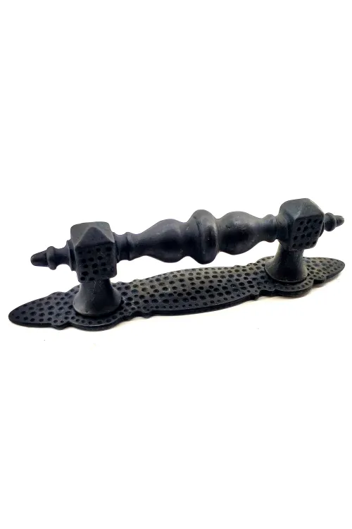 Antika Tarz Dekoratif Pirinç Ağır Kapı Çekme Kolu - Küçük, 215x40 mm, Oksit