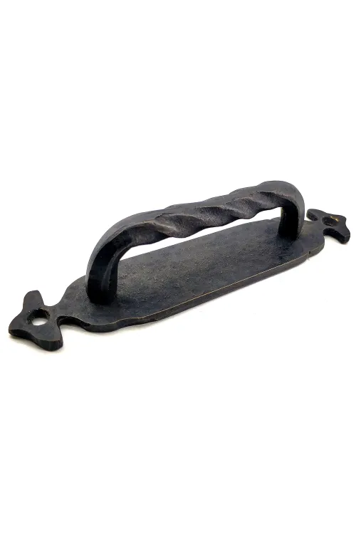 Antika Tarz Dekoratif Pirinç Burgulu Çekme Kol - 148x33 mm, Oksit