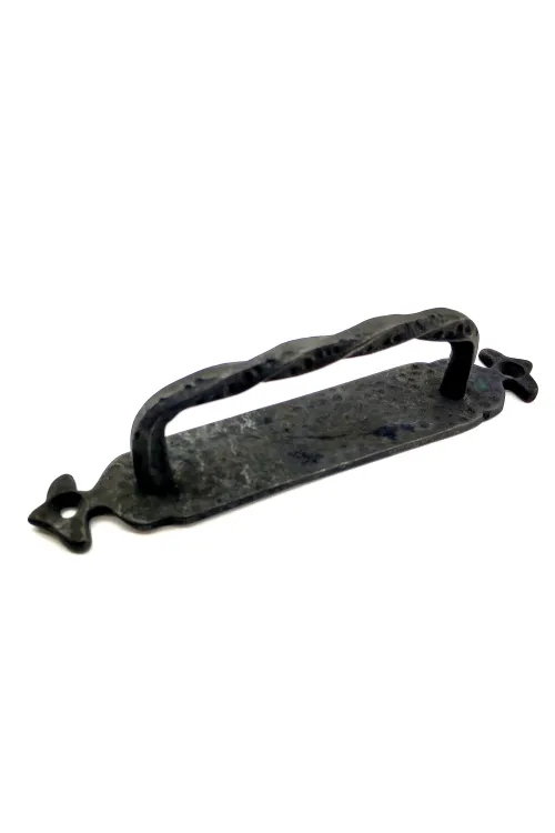 Antika Tarz Dekoratif Pirinç Burgulu Çekme Kol - 205x33 mm, Oksit