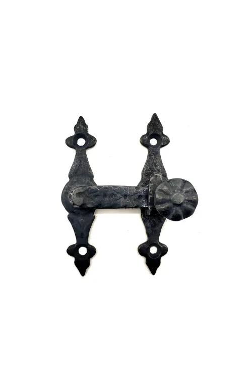 Antika Tarz Dekoratif Pirinç Kapı, Pencere Mandalı - 82x65 mm, Oksit