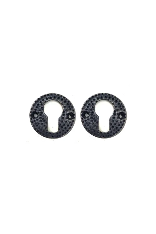 Antika Tarz Dekoratif Pirinç Oda Kilit Rozeti - 49mm, Oksit