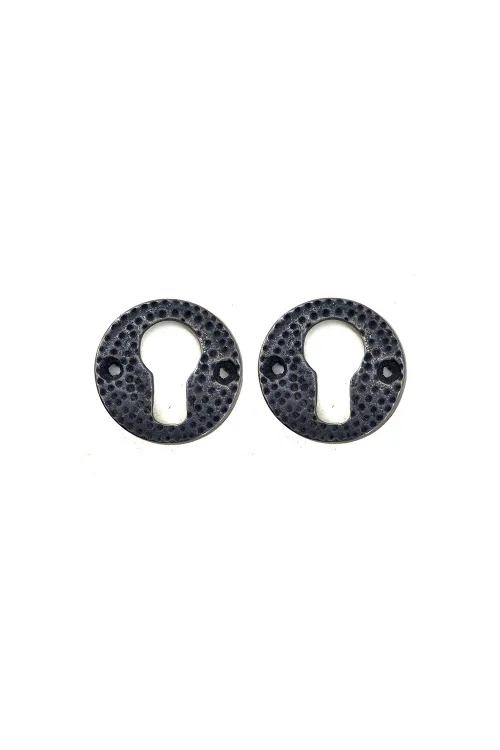 Antika Tarz Dekoratif Pirinç Oda Kilit Rozeti - 49mm, Oksit