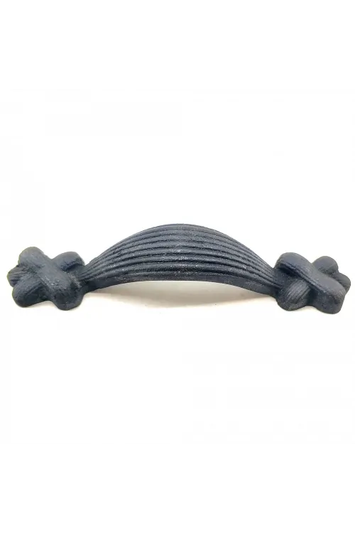 Antika Tarz Dekoratif Pirinç Örgü Mobilya Kulbu - 22x120 Mm, Oksit