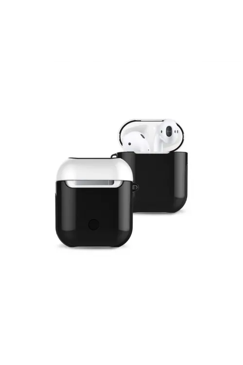 Apple Airpods 2 (2.nesil) 3in1 Kılıf - Siyah-beyaz