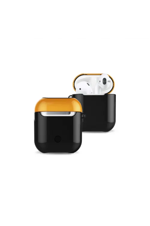 Apple Airpods 2 (2.nesil) 3in1 Kılıf - Siyah-sarı