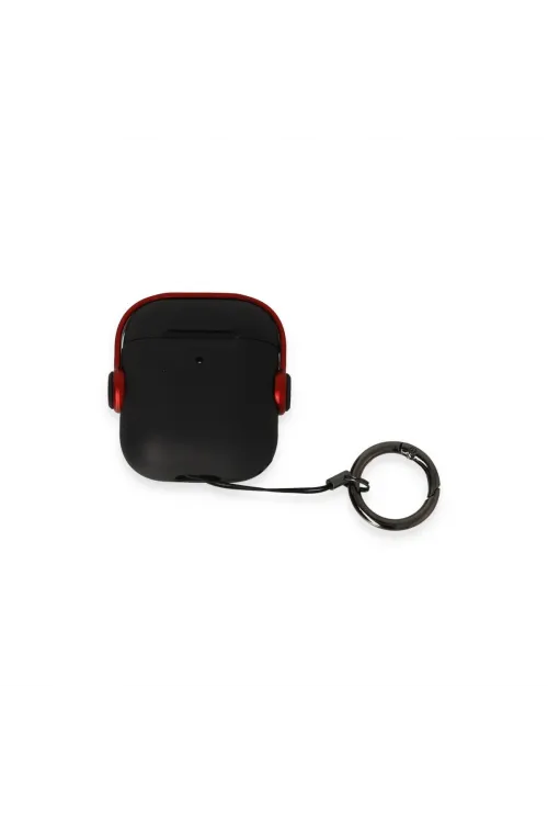 Apple Airpods 2 (2.nesil) Cool Kılıf - Siyah-kırmızı