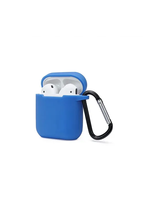 Apple Airpods 2 (2.nesil) Sert Silikon Kılıf - Mavi