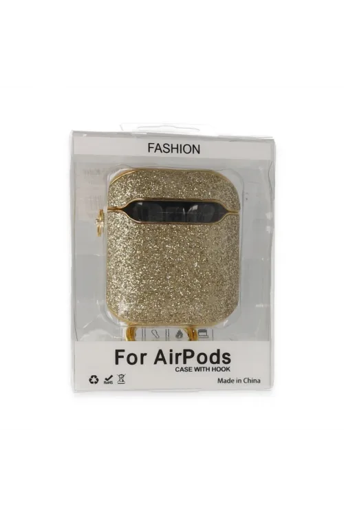 Apple Airpods 2 (2.nesil) Spell Simli Kılıf - Gold
