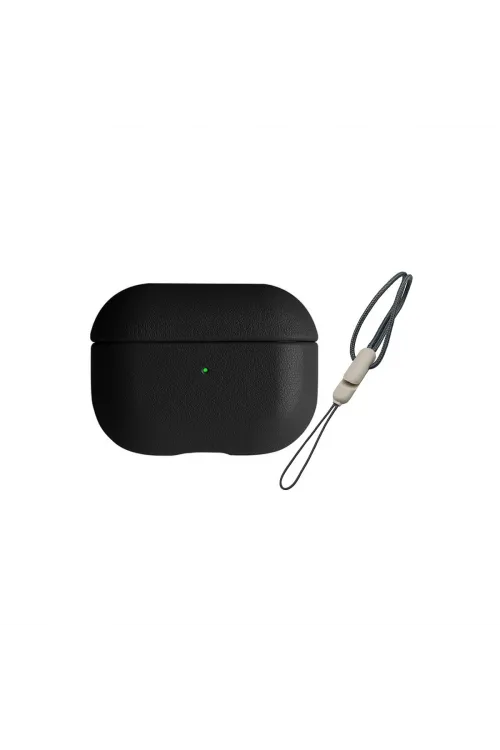 Apple Airpods 3 (3.nesil) 405 Deri Kılıf - Siyah