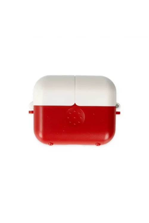 Apple Airpods 3 (3.nesil) Basmalı Kılıf - Kırmızı-beyaz