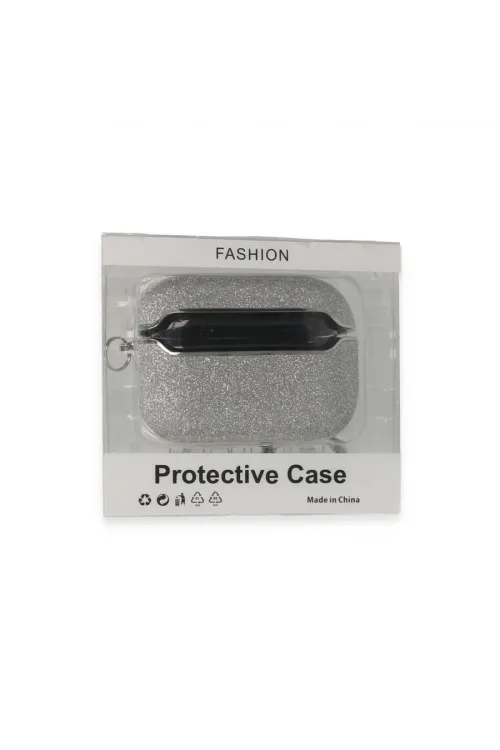 Apple Airpods Pro (1.nesil) Spell Simli Kılıf - Gümüş