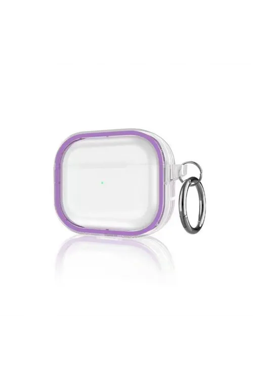 Apple Airpods Pro 2 (2.nesil) Shiny Şeffaf Kılıf - Mor
