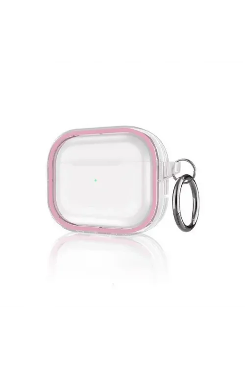 Apple Airpods Pro 2 (2.nesil) Shiny Şeffaf Kılıf - Pembe