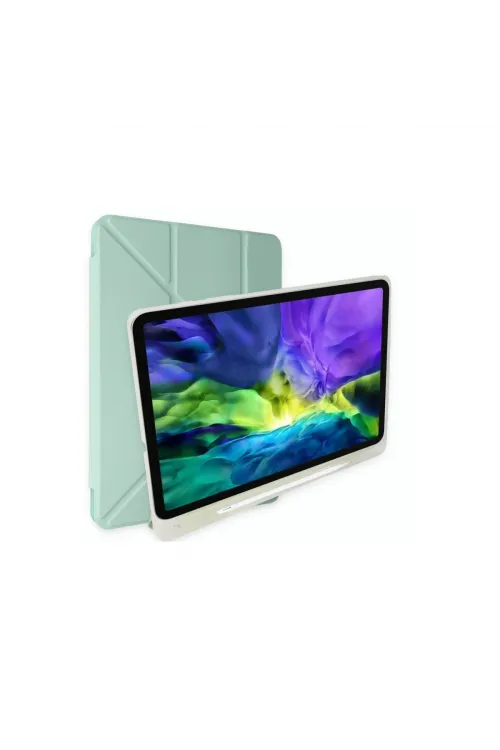 Apple İpad 10.2 (8.nesil) Kılıf Kalemlikli Mars Tablet Kılıfı - Açık Yeşil