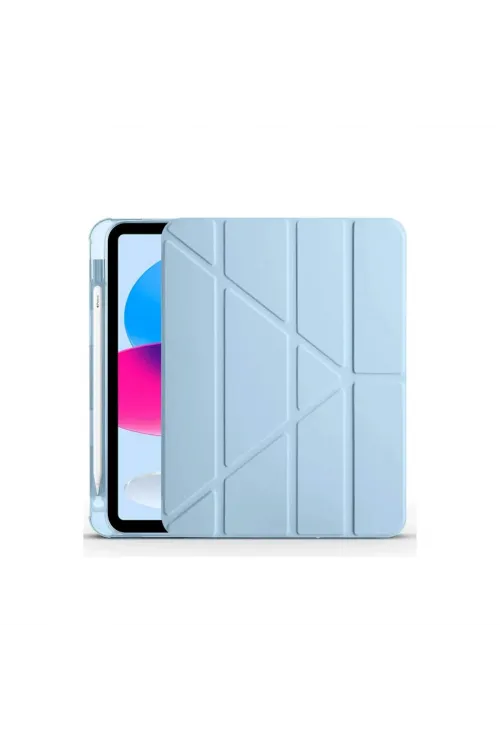 Apple İpad 2022 10.9 (10.nesil) Kılıf Kalemlikli Mars Tablet Kılıfı - Mavi