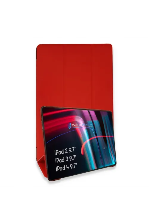 Apple İpad 4 9.7 Kılıf Tablet Smart Kılıf - Kırmızı