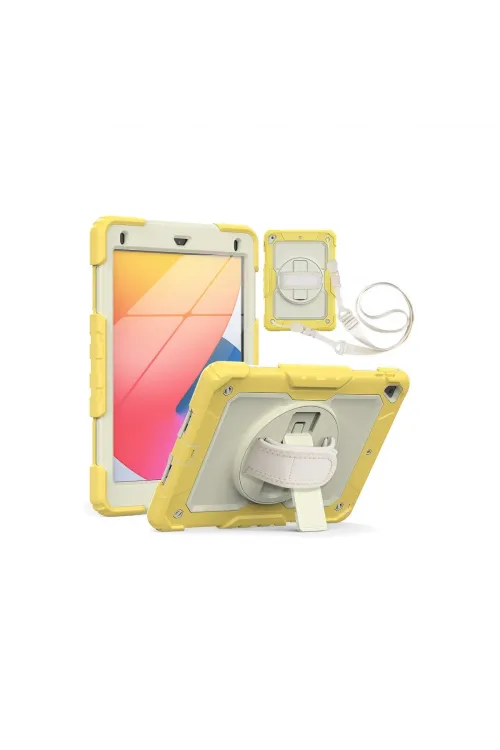 Apple İpad 5 Air 9.7 Kılıf Strap New Tablet Kapak - Sarı