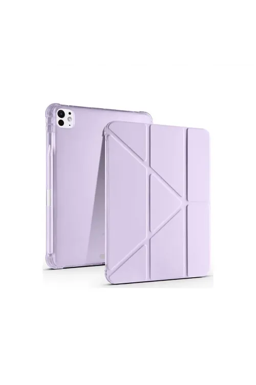 Apple İpad Air 13 (2024) Kılıf Kalemlikli Mars Tablet Kılıfı - Lila
