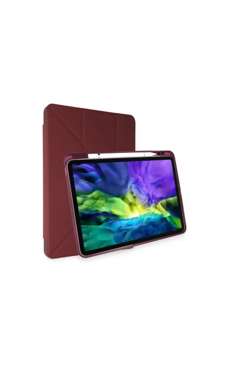 Apple İpad Air 4 10.9 Kılıf Kalemlikli Mars Tablet Kılıfı - Mürdüm