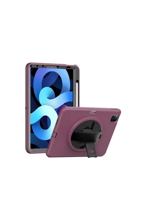 Apple İpad Pro 11 (2018) Kılıf Hand Strap Tablet Kılıfı - Mürdüm