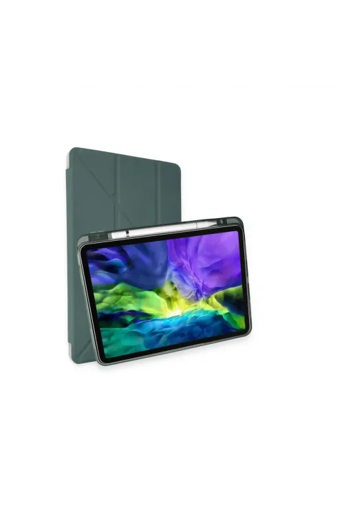 Apple İpad Pro 11 (2018) Kılıf Kalemlikli Mars Tablet Kılıfı - Koyu Yeşil