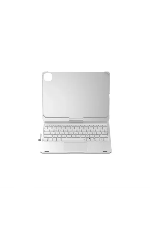 Apple İpad Pro 11 (2024) F11 Ats Kılıf Magic Dönen Klavyeli Tablet Kılıf - Gümüş
