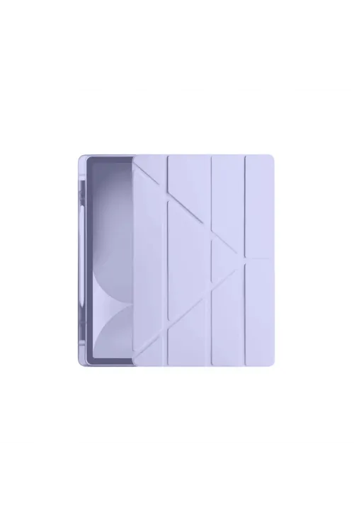 Apple İpad Pro 11 (2024) Kılıf Kalemlikli Hugo Tablet Kılıfı - Lila