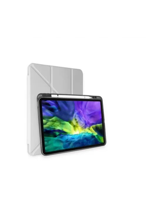 Apple İpad Pro 11 (2024) Kılıf Kalemlikli Mars Tablet Kılıfı - Gri