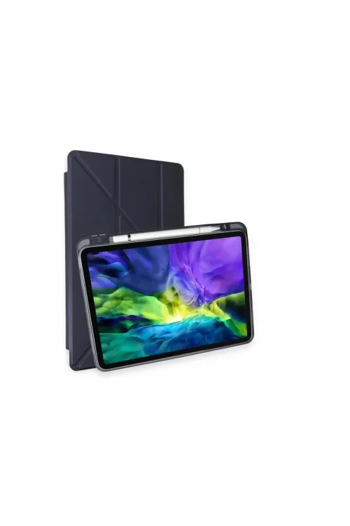 Apple İpad Pro 11 (2024) Kılıf Kalemlikli Mars Tablet Kılıfı - Lacivert