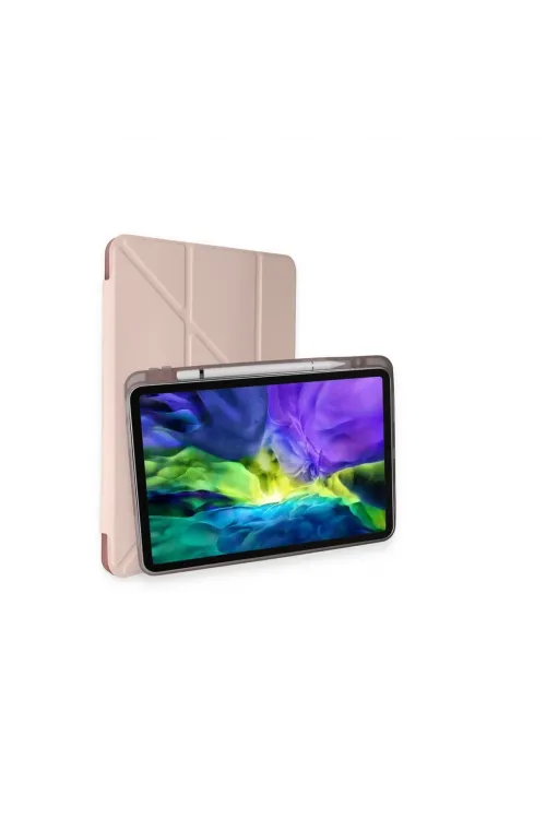 Apple İpad Pro 11 (2024) Kılıf Kalemlikli Mars Tablet Kılıfı - Rose Gold
