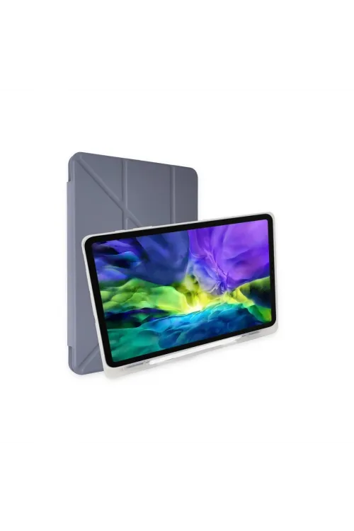 Apple İpad Pro 12.9 (2021) Kılıf Kalemlikli Mars Tablet Kılıfı - Lavender