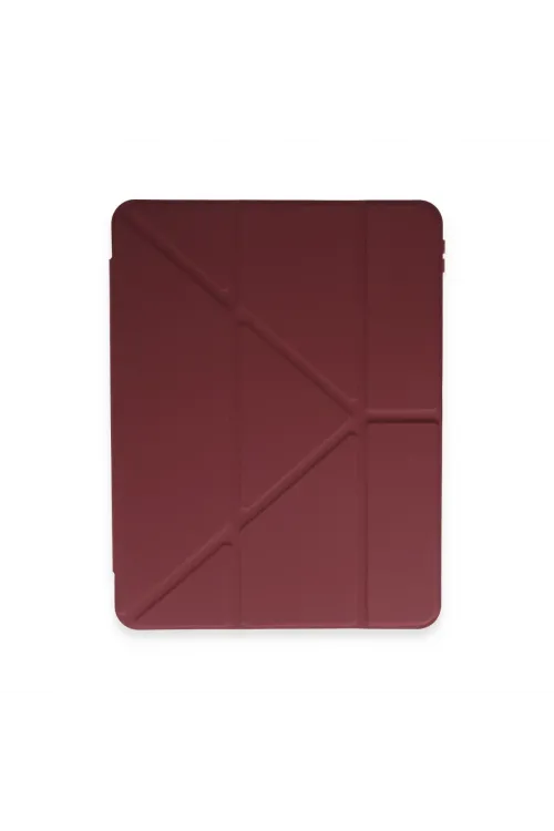 Apple İpad Pro 12.9 (2021) Kılıf Kalemlikli Mars Tablet Kılıfı - Mürdüm