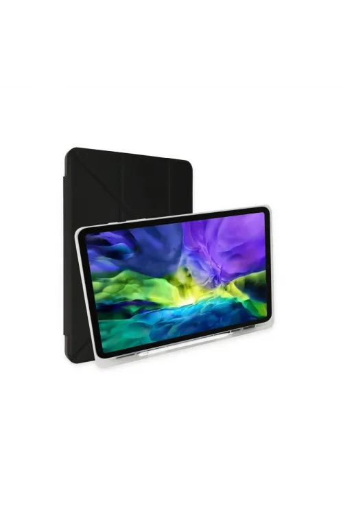 Apple İpad Pro 12.9 (2021) Kılıf Kalemlikli Mars Tablet Kılıfı - Siyah