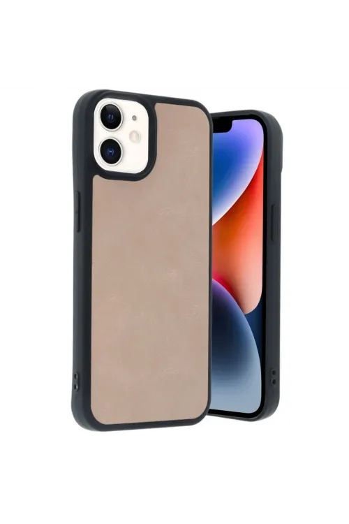 Apple İphone 11 Kılıf Aras Deri Kapak - Pudra