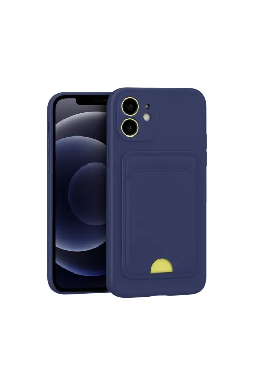 Apple İphone 11 Kılıf Kelvin Kartvizitli Silikon - Lacivert