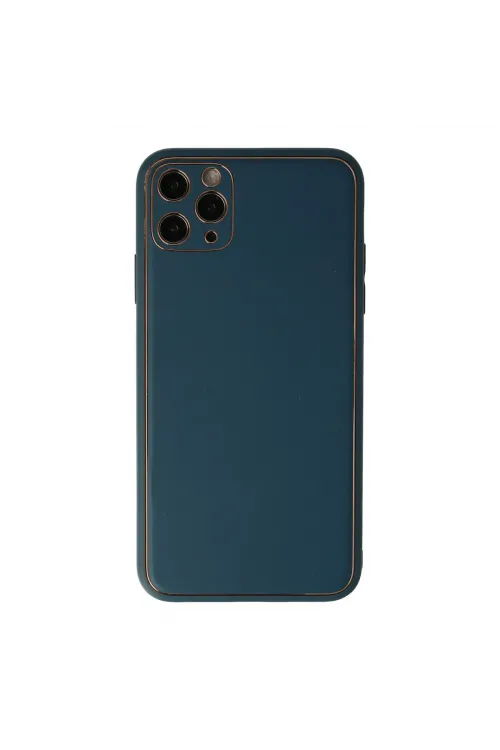 Apple İphone 11 Pro Kılıf Coco Deri Silikon Kapak - Mavi