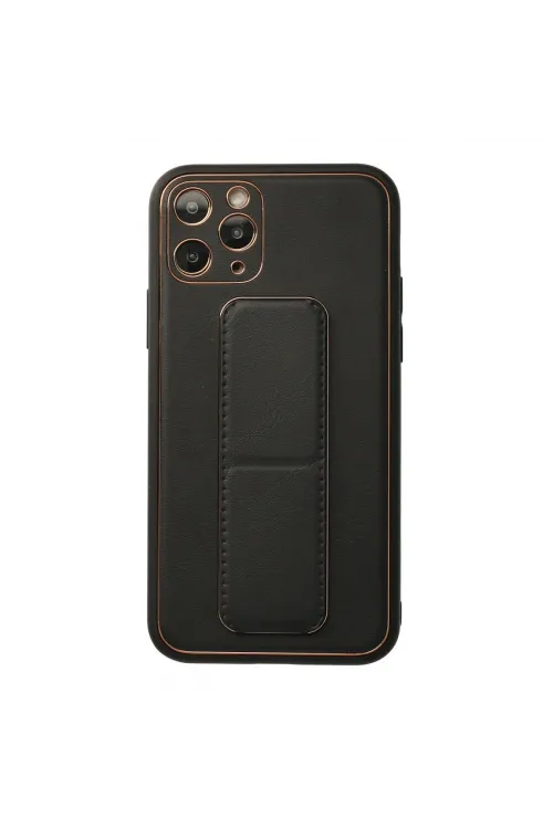 Apple İphone 11 Pro Kılıf Coco Deri Standlı Kapak - Siyah