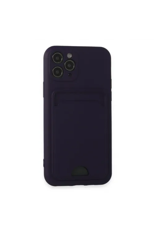 Apple İphone 11 Pro Kılıf Kelvin Kartvizitli Silikon - Derin Mor