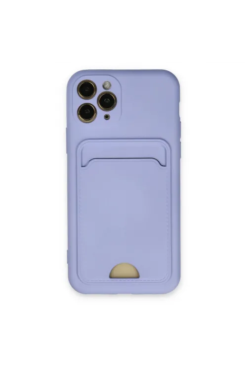 Apple İphone 11 Pro Kılıf Kelvin Kartvizitli Silikon - Lila