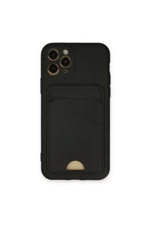 Apple İphone 11 Pro Kılıf Kelvin Kartvizitli Silikon - Siyah