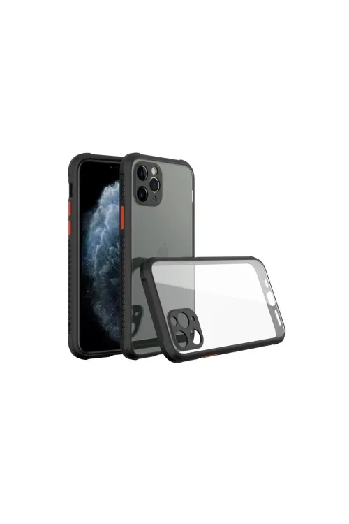 Apple İphone 11 Pro Kılıf Miami Şeffaf Silikon - Siyah