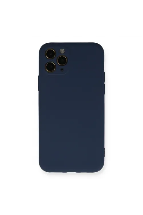 Apple İphone 11 Pro Kılıf Nano İçi Kadife Silikon - Lacivert