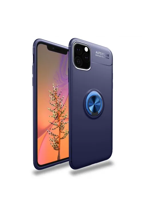 Apple İphone 11 Pro Kılıf Range Yüzüklü Silikon - Mavi