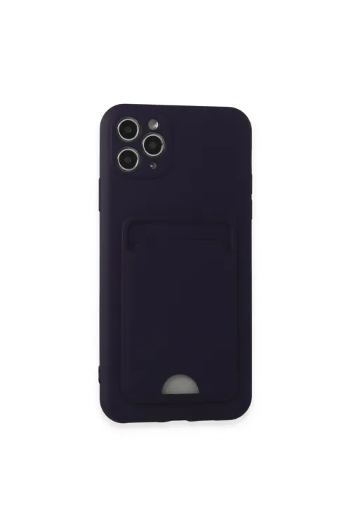 Apple İphone 11 Pro Max Kılıf Kelvin Kartvizitli Silikon - Derin Mor